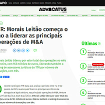 TTR: Morais Leito comea o ano a liderar as principais operaes de M&A